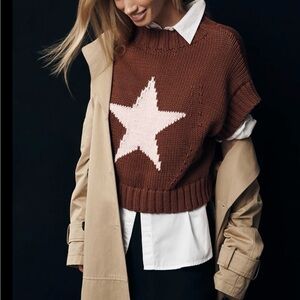 Anthropologie Pippa mock neck sweater by Maeve NWT size large brown